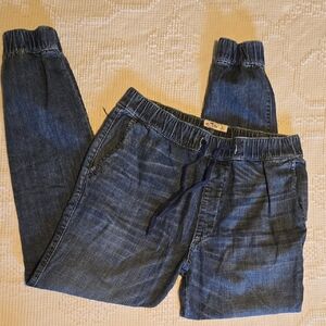 2010's Hollister Blue Denim Drawstring Joggers Large